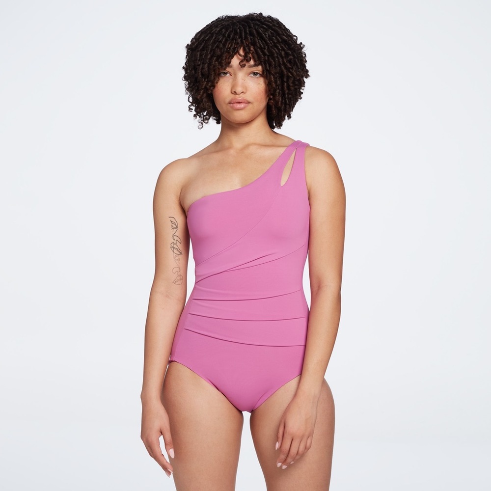 Calia Women's Sculpt One Shoulder One Piece Swimsuit Geranium Purple